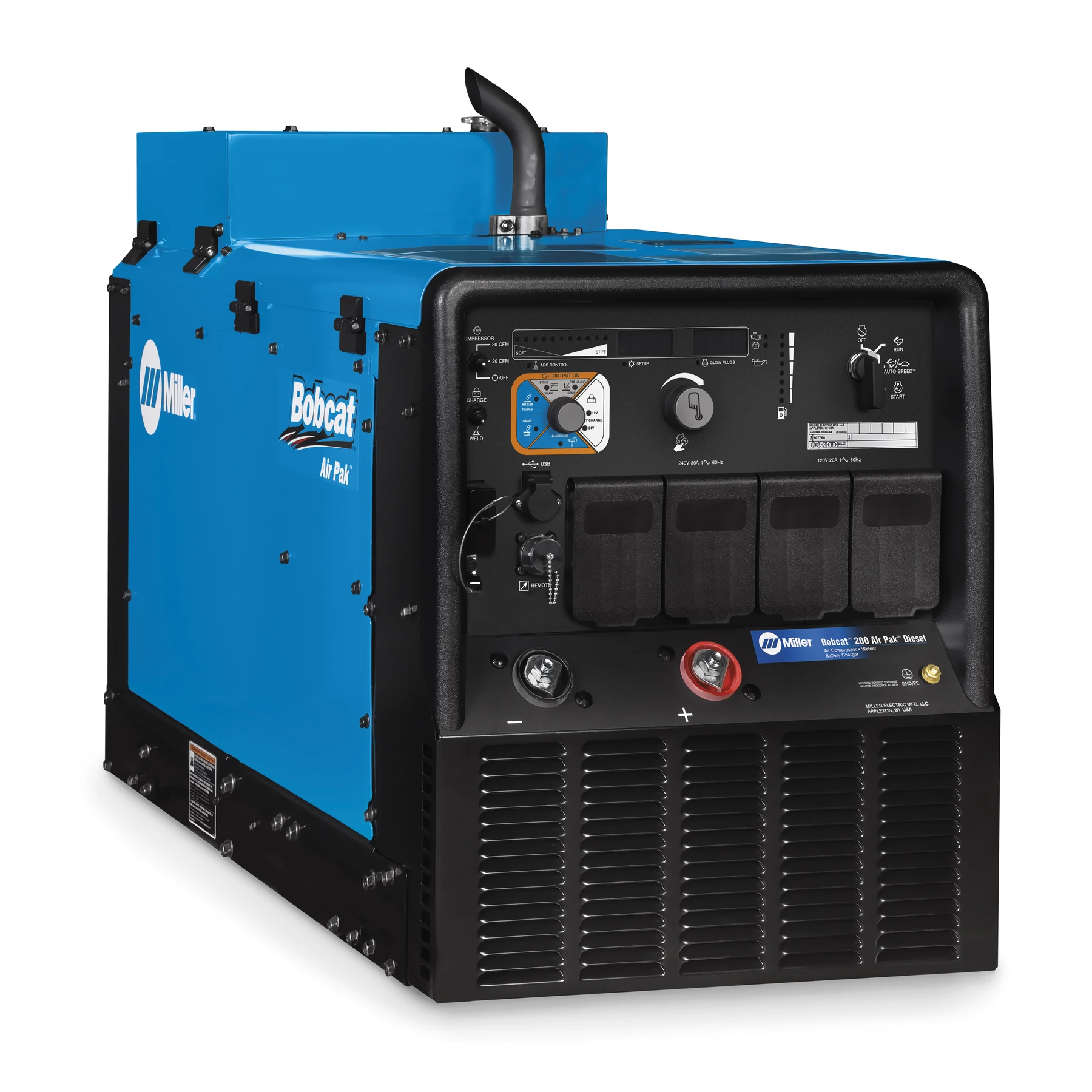 Soldadora diésel Miller Bobcat 200 Air Pak con compresor
